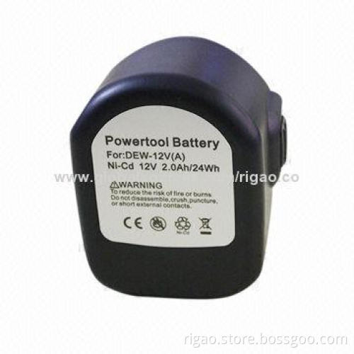 12V Rechargeable Replacement Battery for Dewalt DE9074, DC9071